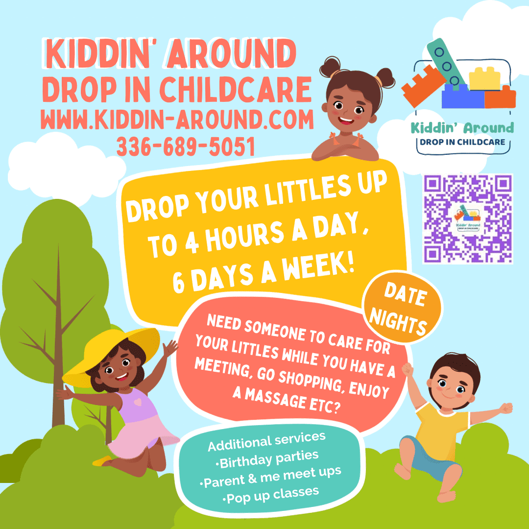 Poster for drop-in childcare in High Point