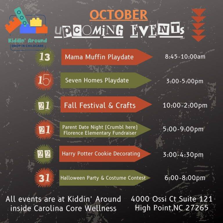 October coming events flyer.