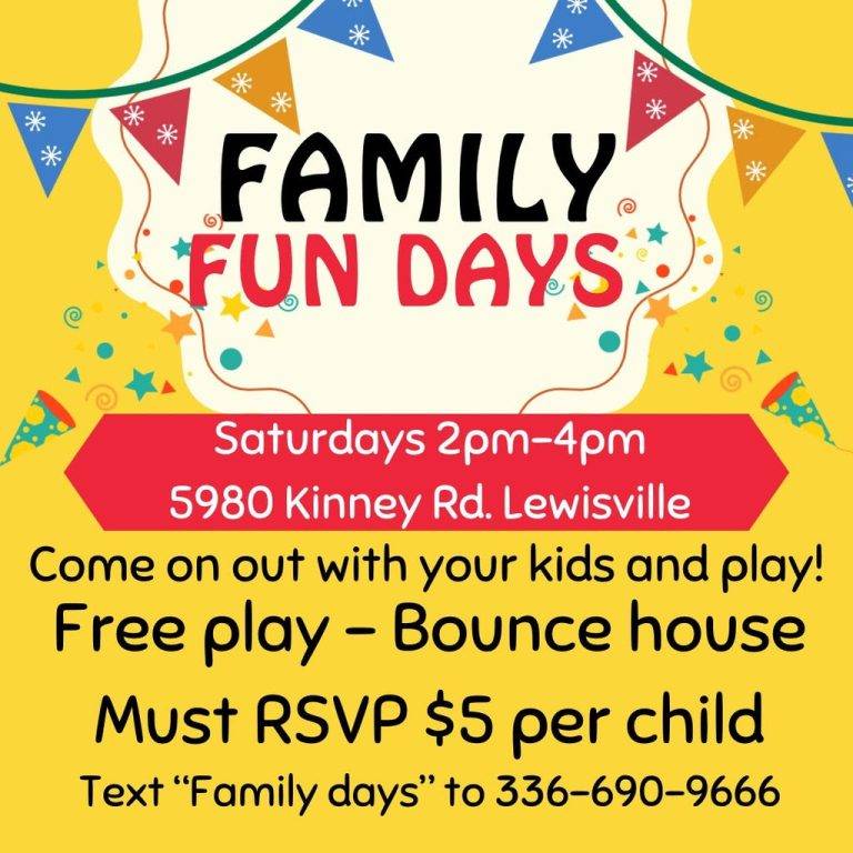 Join us for Family Fun Days on Saturdays from 2pm-4pm at 5980 Kinney Rd. in Lewisville! Enjoy free play and a bounce house. RSVP required; $5 per child. Text to reserve your spot. Don’t miss this highlight from our March Newsletter!.